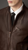 Thumbnail for your product : Burberry Zip Detail Lambskin Biker Jacket