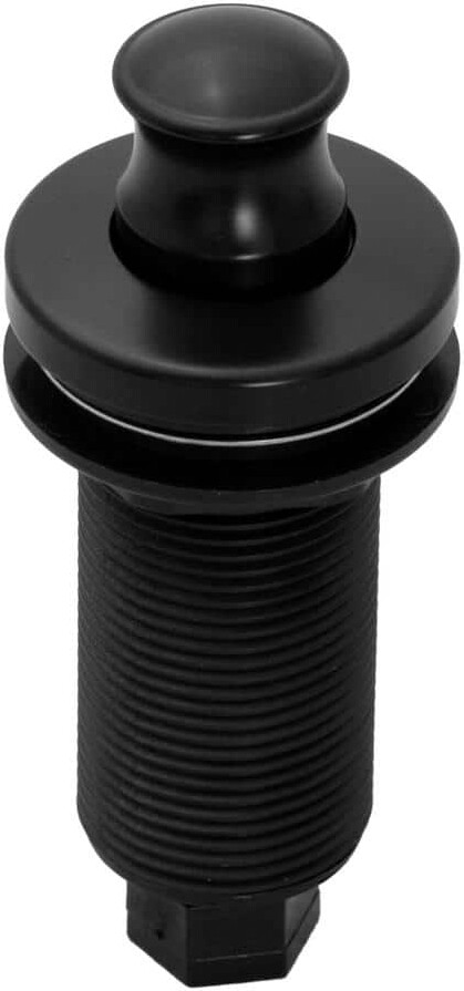 Akicon Garbage Disposal Air Switch with Air Hose - Solid Brass Button, Matte Black Air Switch with Long Button