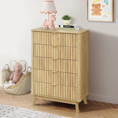 George Oliver Fluted Fluted 5 Drawers Dresser for Bedroom 47\