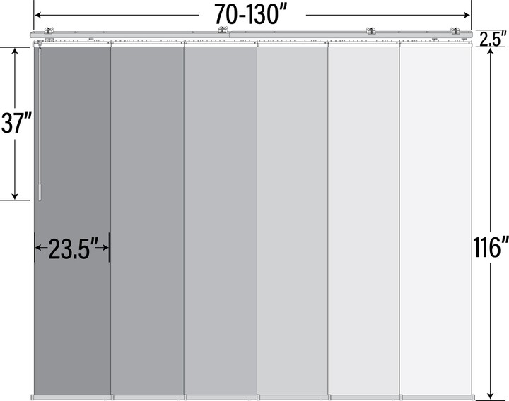 InStyleDesign Seashell 6-Panel Single Rail Panel Track Extendable 70 ...