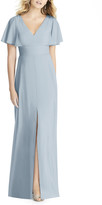 Thumbnail for your product : Social Bridesmaids Split Sleeve Chiffon A-Line Gown