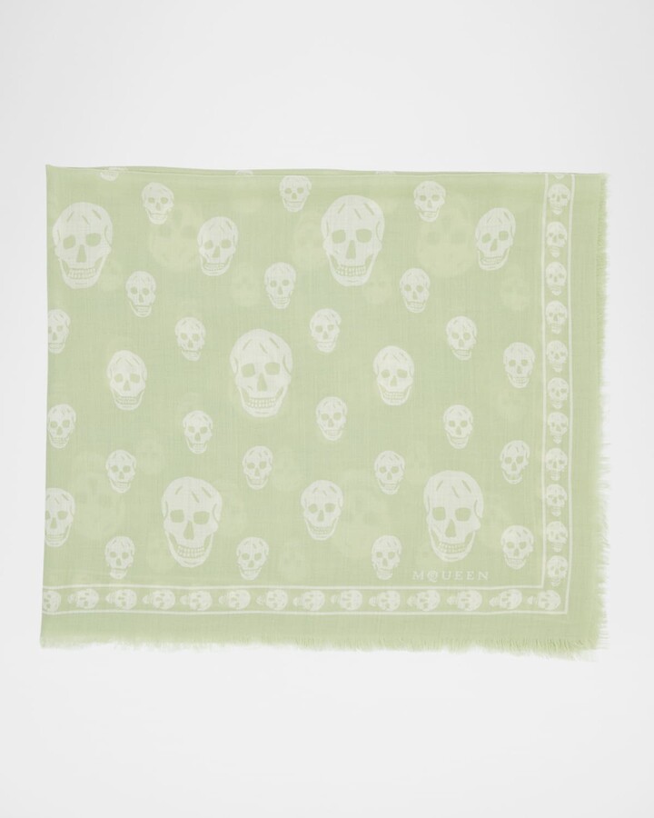 マフラー・ストール ALEXANDER MCQUEEN WOOL BLEND ORDCHID SKELETON SCARF Alexander McQueen Orchid Skeleton Stole wool-blend scarf