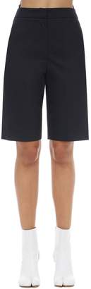 pushBUTTON Corseted Wool Blend Bermuda Shorts