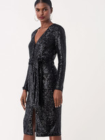 Thumbnail for your product : Diane von Furstenberg Melina Sequined Jersey Knee-Length Dress
