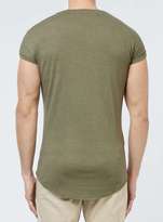 Thumbnail for your product : Topman Khaki Viscose Mix Drop Shoulder T-Shirt