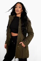 Thumbnail for your product : boohoo Tall Parka With Faux Fur Trim Hood