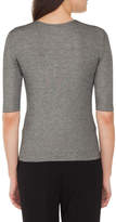 Thumbnail for your product : Akris Elbow-Sleeve Round-Neck Cashmere-Silk Top