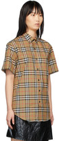 Thumbnail for your product : Burberry Beige Check Jameson Short Sleeve Shirt