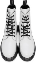 Thumbnail for your product : Alexander McQueen White Leather Lace-Up Boots
