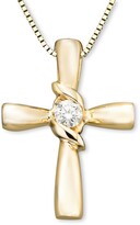 Thumbnail for your product : Sirena Diamond Cross Pendant in 14k Yellow or White Gold (1/10 ct. t.w.)