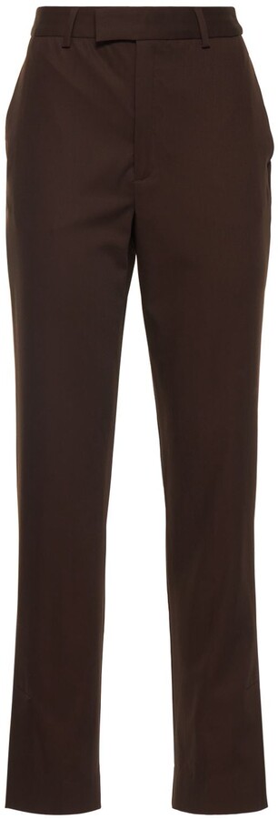 Slacks and Chinos Full-length trousers Womens Clothing Trousers Ermanno Scervino Wool Trouser in Dark Brown Brown 