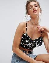 Thumbnail for your product : ASOS Bralet Cami Top With Button Front In Floral Print