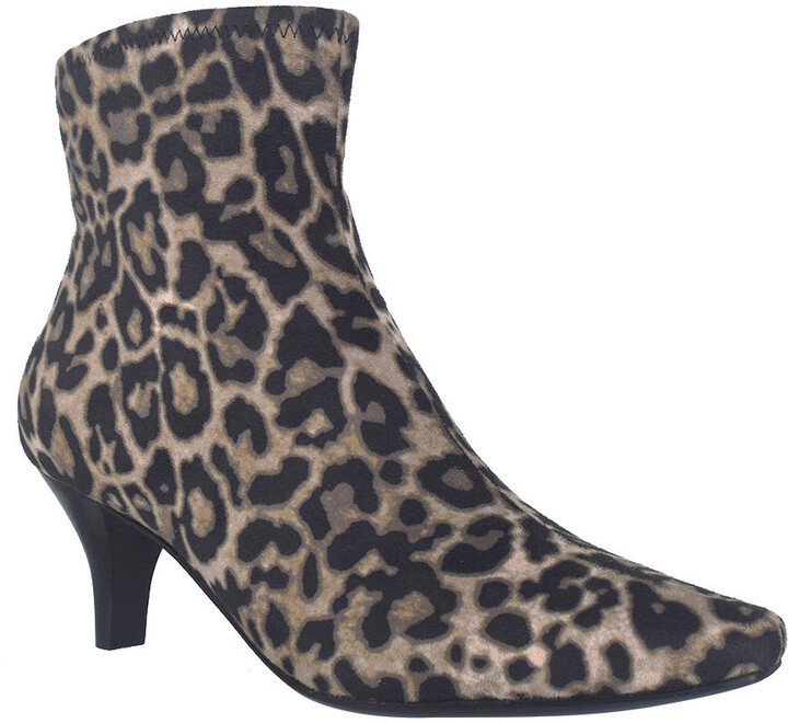 leopard kitten heel booties