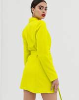 Thumbnail for your product : Club L London longline blazer dress with buckle detail in lime