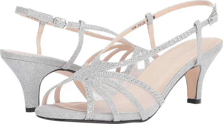 Touch Ups Women's Clara Sandals Silver Kitten Heel Slingback ZAP1281