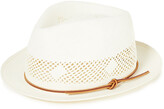 Thumbnail for your product : Rag & Bone Leather-trimmed straw fedora