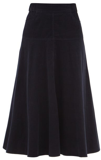 Cefinn Sierra Cotton-corduroy Midi Skirt in Blue Womens Clothing Skirts Mid-length skirts 