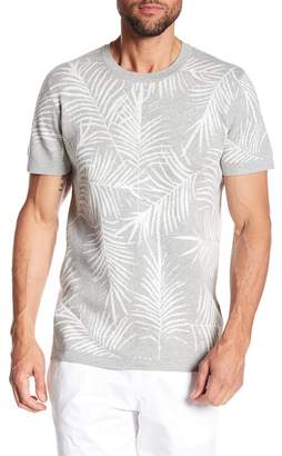 Kenneth Cole New York Palm Jaquard Short Sleeve Sweater