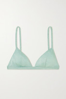 Thumbnail for your product : Dodo Bar Or Salinna Metallic Triangle Bikini Top - Sky blue
