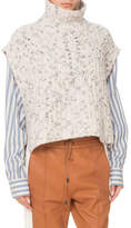 Thumbnail for your product : Isabel Marant Judlow Turtleneck Wool Chunky-Knit Vest w/ Side Buttons