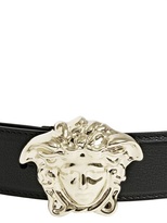 Thumbnail for your product : Versace 40mm Medusa Buckle Leather Belt