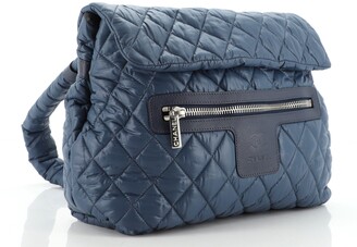 Chanel Matelasse Laptop Bag Blue Navy blue Nylon Cloth ref.103567