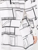 Thumbnail for your product : Off-White Graphic-Print Long-Sleeve Shirtdress