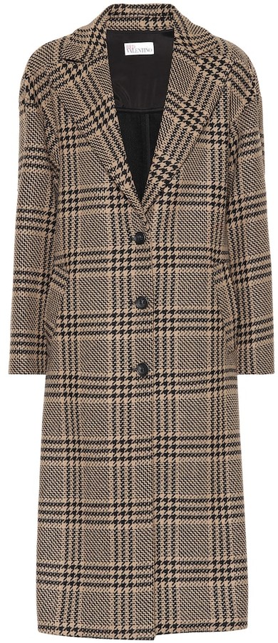 RED Valentino houndstooth wool-blend coat - ShopStyle