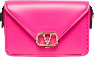 VALENTINO GARAVANI: Letter Bag in leather - Pink