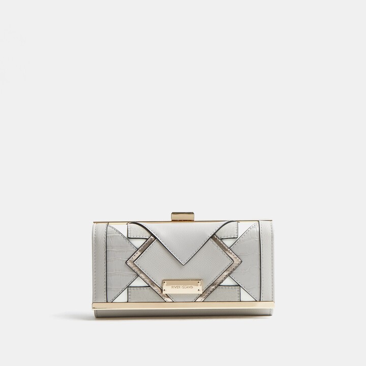 river island grey purse