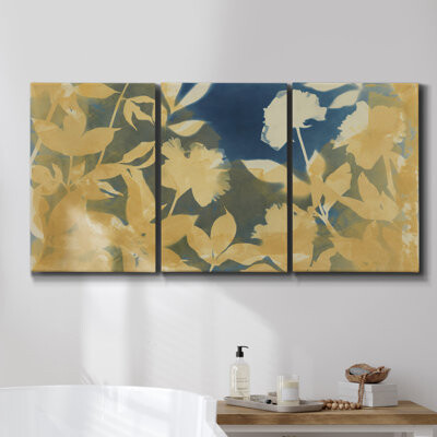 Wildon Home Yellow Grapevines Forever Framed On Canvas 3 Pieces Print