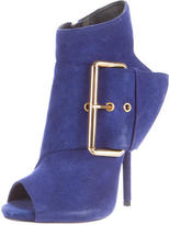 Thumbnail for your product : Giuseppe Zanotti Suede Peep-Toe Ankle Boots