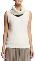 Thumbnail for your product : Peserico Sleeveless Sparkled Turtleneck Sweater
