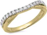 Thumbnail for your product : DazzlingRock Collection 0.30 Carat (ctw) 10K White Gold Round White Diamond Ladies Wedding Guard Contour Band 1/3 CT (Size 5.5)