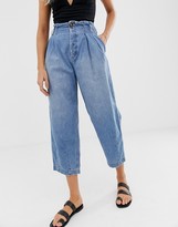 Thumbnail for your product : Free People pleated high rise carrot jeans