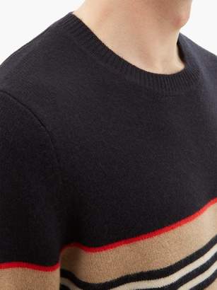 Burberry Striped Cashmere Sweater - Mens - Black