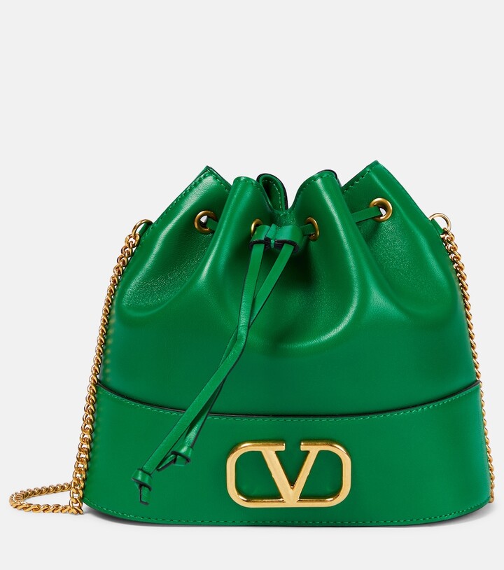 Valentino Garavani VLogo Signature Small leather bucket bag - ShopStyle