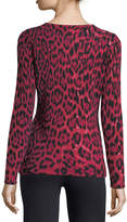 Thumbnail for your product : Neiman Marcus Leopard-Print Cashmere Crewneck Pullover