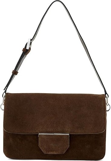 AllSaints Ondine Suede Shoulder Women's Handbags Fango Brown