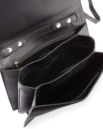 Jason Wu Charlotte Origami Canvas & Leather Evening Clutch Bag, Natural/Black