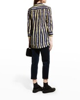 Thumbnail for your product : Piazza Sempione Eugenia Striated Stripe-Print Tunic Shirt