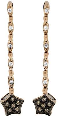 Diversa 14K Rose Gold Cognac & White Diamond Earrings