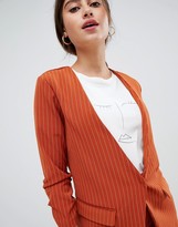 Thumbnail for your product : Vila pin stripe ruche sleeve tailored jacket