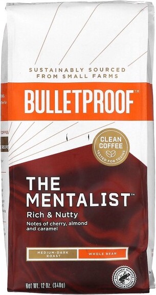 BulletProof Coffee, The Mentalist, Whole Bean, Medium-Dark Roast, 12 oz (340 g)