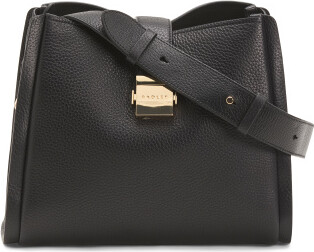 TJMAXX Leather Sloane Street Medium Ziptop Crossbody, Leather/Gold