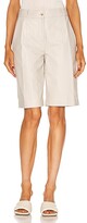 Thumbnail for your product : LOULOU STUDIO Kiltan Leather Bermuda Short in Ivory