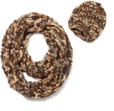 Thumbnail for your product : Neiman Marcus Marbled Textured Slouch Hat, Brown/Multi