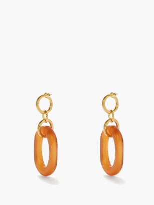 Marni Chain Drop Earrings - Tan Gold