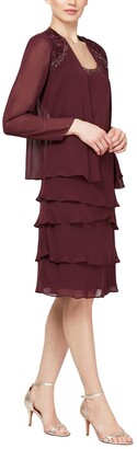 SL Fashions Long Sleeve Two-Piece Jacket Dress