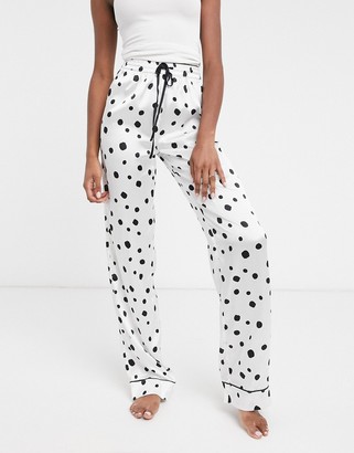 Asos Tall ASOS DESIGN Tall mix & match satin pyjama trouser in splodge spot print